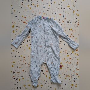 Magnetic Me Children's Light Blue Animal Print One-Piece Sleeper